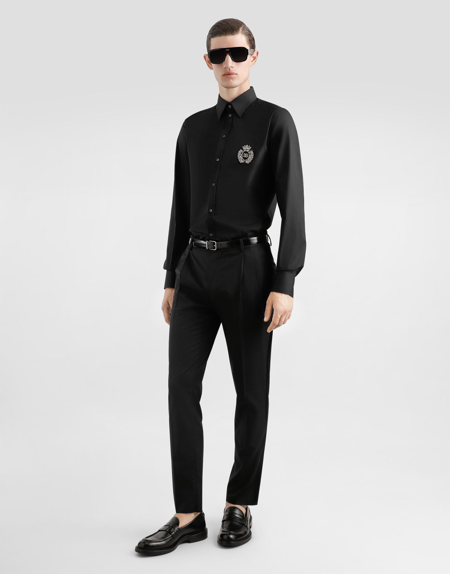 Košeľa Dolce & Gabbana Cotton Shirt With Patch Čierna | G5ML1ZGI757N0000, 1