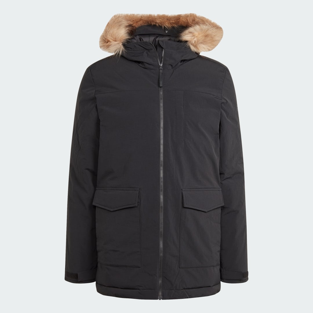 Hooded Parka With Faux Fur