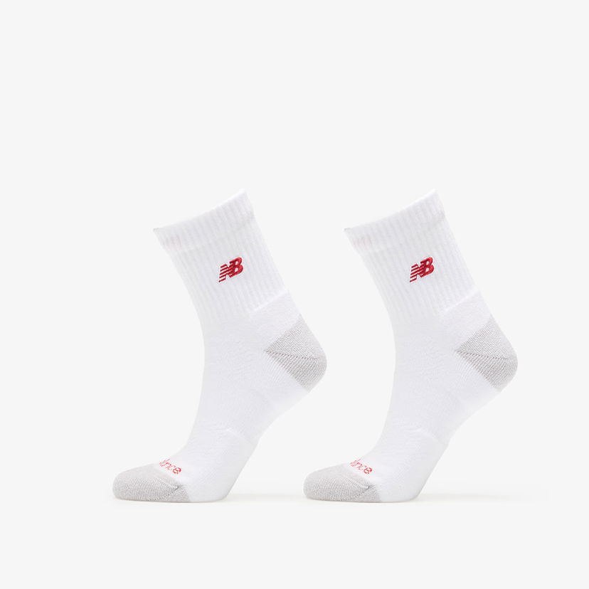 Spodná bielizeň a ponožky New Balance Active Premium Crew Quarter Socks 2-Pack Biela | LAS25304WT