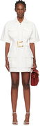 Balmain Lace-Up Canvas Minidress