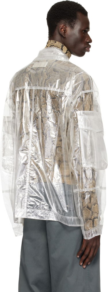 Kabáty Dries Van Noten Dries Van Noten Transparent Nylon Patch Pocket Jacket Biela | 251-020529-1257, 2