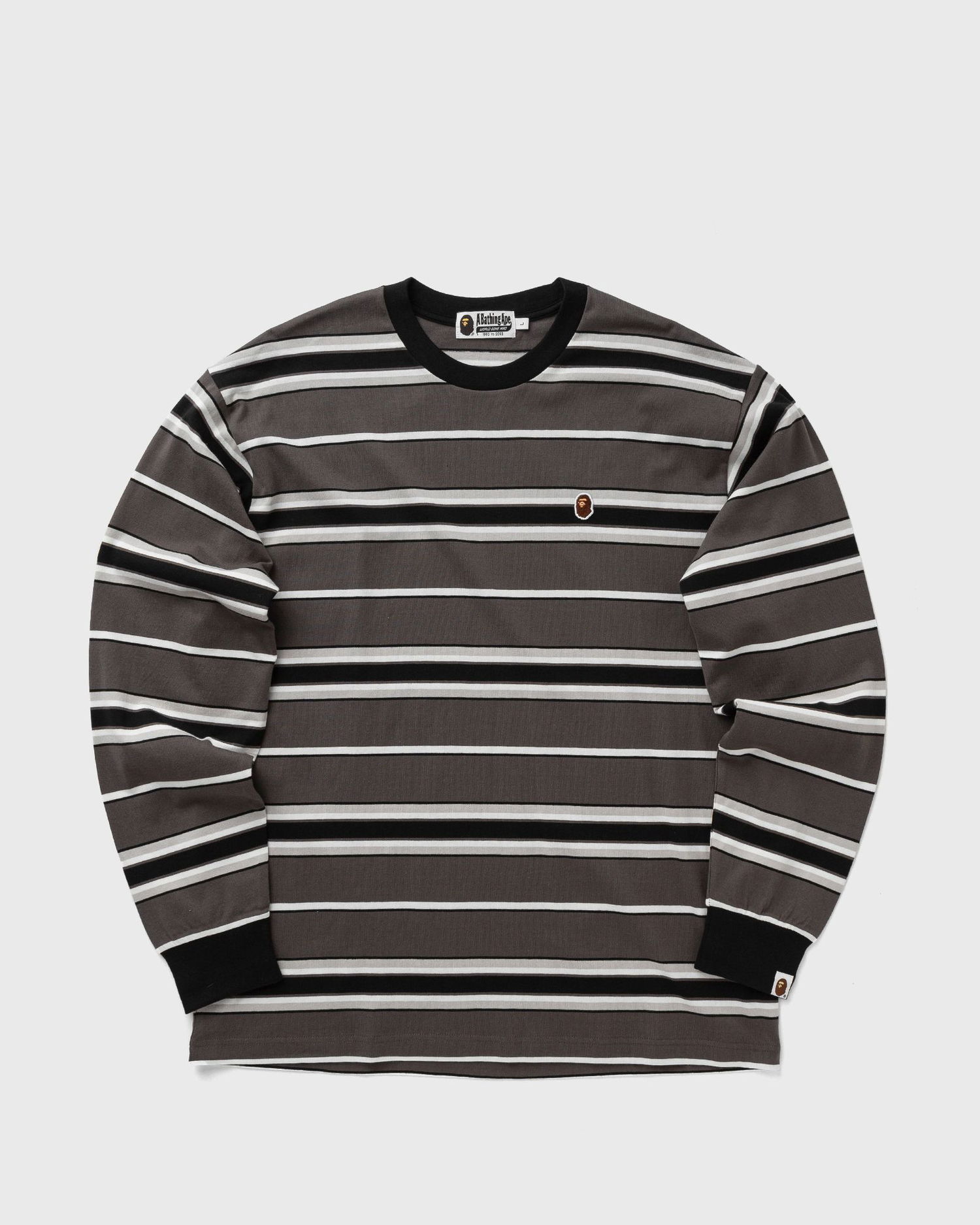 Tričko BAPE Striped Longsleeve T-Shirt Šedá | 001LTK801010MBLK, 0