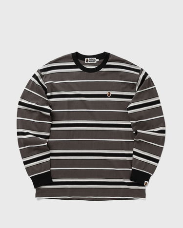 Tričko BAPE Striped Longsleeve T-Shirt Šedá | 001LTK801010MBLK, 0