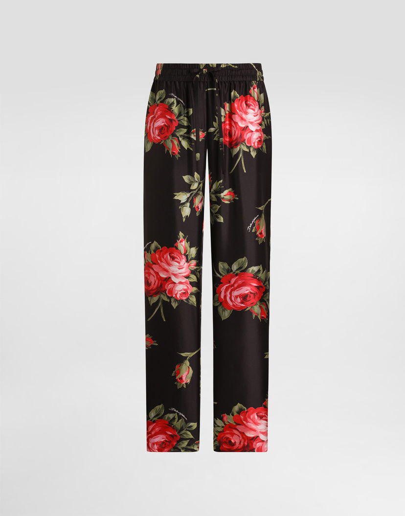 Nohavice Dolce & Gabbana Rose Bouquet-print Vanity Twill Trousers Collection Rôznofarebný | FTDIATIS11GHN5ZN