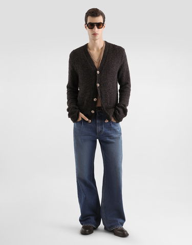 Sveter Dolce & Gabbana Virgin Wool V-Neck Textured Cardigan with Decorative Buttons 44 Hnedá | GXVGCZJGMCKS9NER, 1