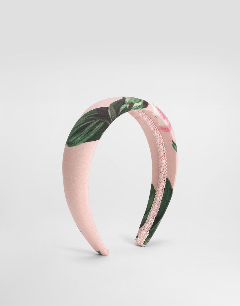 Doplnky Dolce & Gabbana Dolce & Gabbana Rose Print Poplin Headband Ružová | LB3L54HS5S7HF5IZ