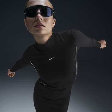 Šaty Nike Long Sleeve Dress Čierna | HQ3752-010, 4