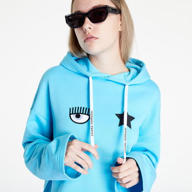 Mikina Chiara Ferragni Eye Star Brushed Sweatshirt Modrá | 73CBIT05CFT07211, 3