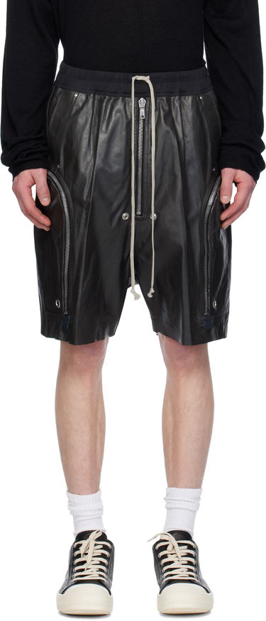 Šortky Rick Owens Rick Owens Hollywood Bauhaus Bela Leather Shorts Čierna | RU01E5392 LTP, 0