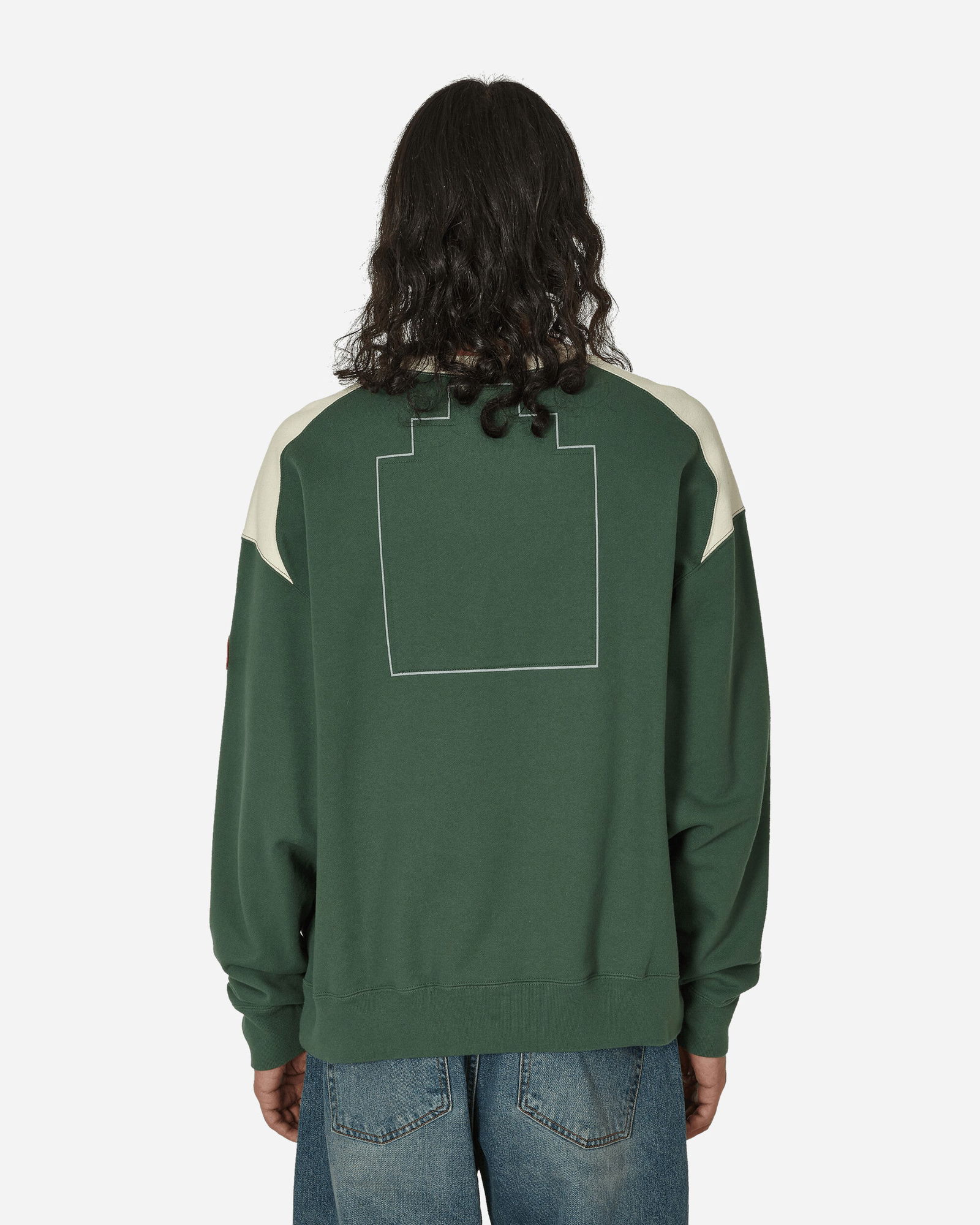 Panel Shoulder Crewneck Sweatshirt Green