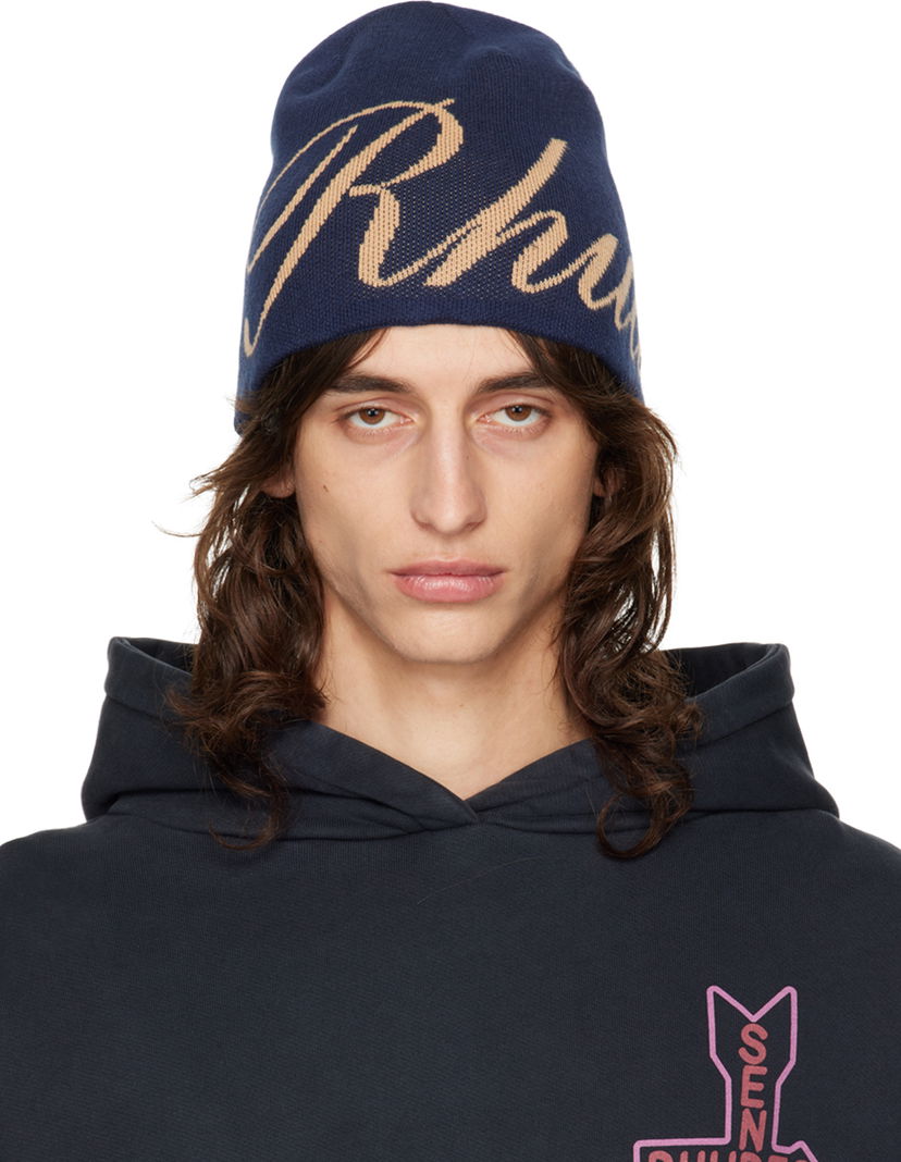 Kulicha Rhude Navy Script Beanie Navy | RHPF24HA02866