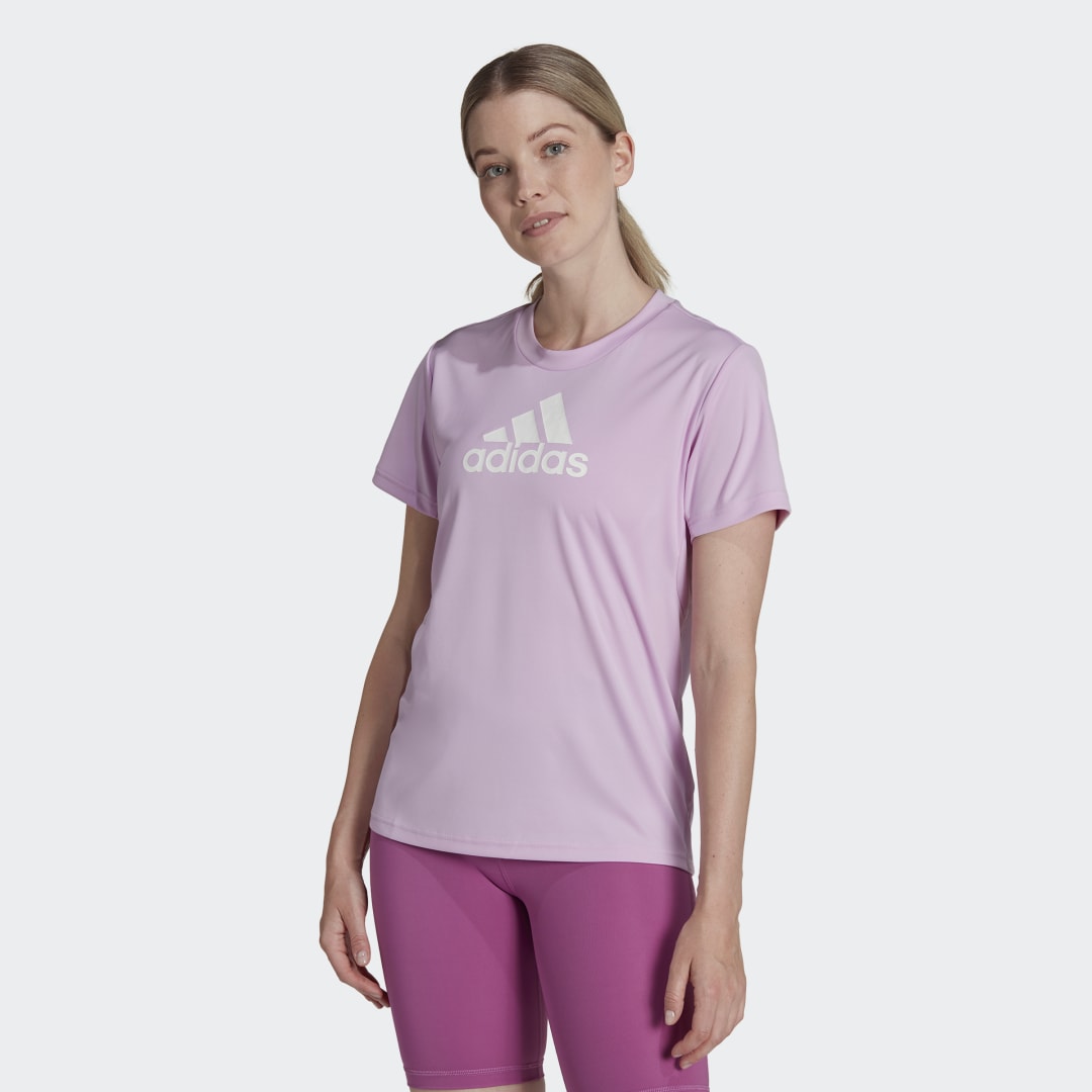 Tričko adidas Originals Primeblue Designed 2 Move Logo Sport Tee Fialová | HN3892, 1