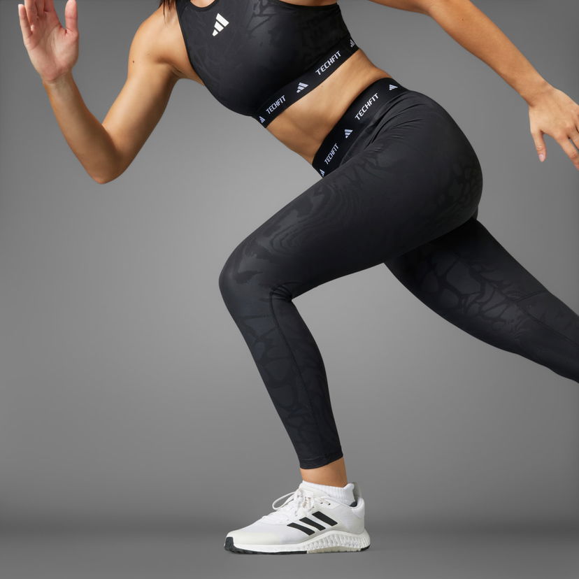 Legíny adidas Performance Techfit Printed 7/8 Leggings Čierna | JE3644