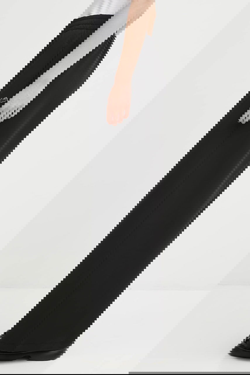 Tepláky Lacoste Wide Leg Track Pants with Elastic Waist Čierna | XF7374, 1