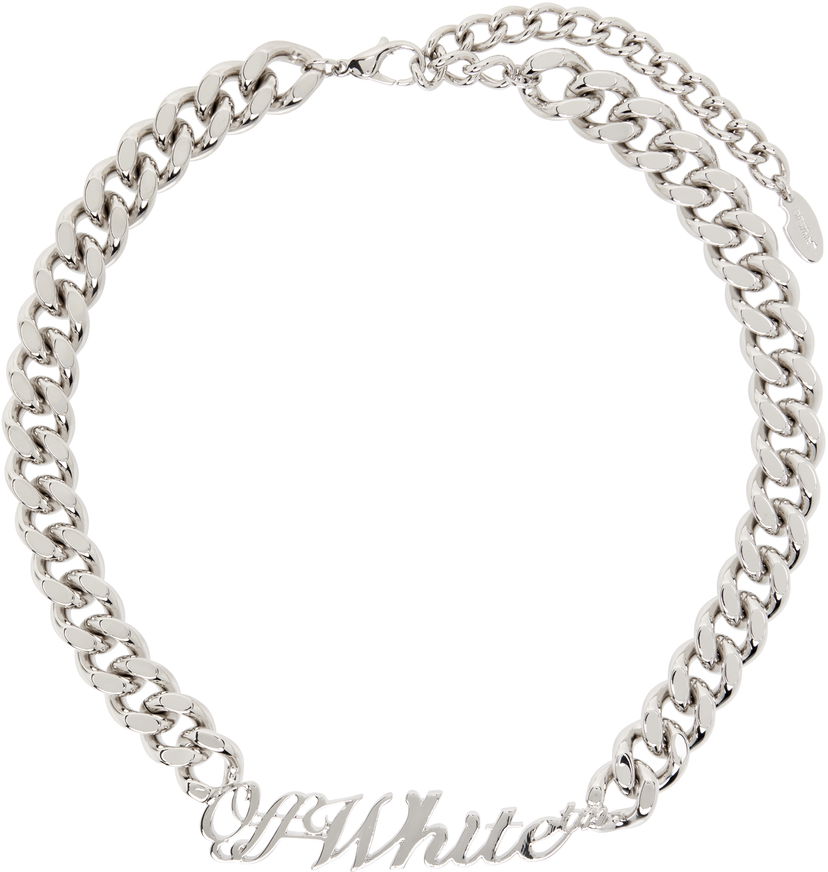 Náhrdelník Off-White Logo Chain Šedá | OMOB158F24MET0017200