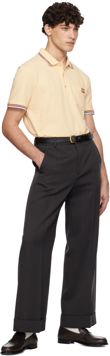Polo tričko Valentino Signature Logo-Appliquéd Cotton-Piqué Polo Shirt Béžová | 6V3MH01KAQJ, 4