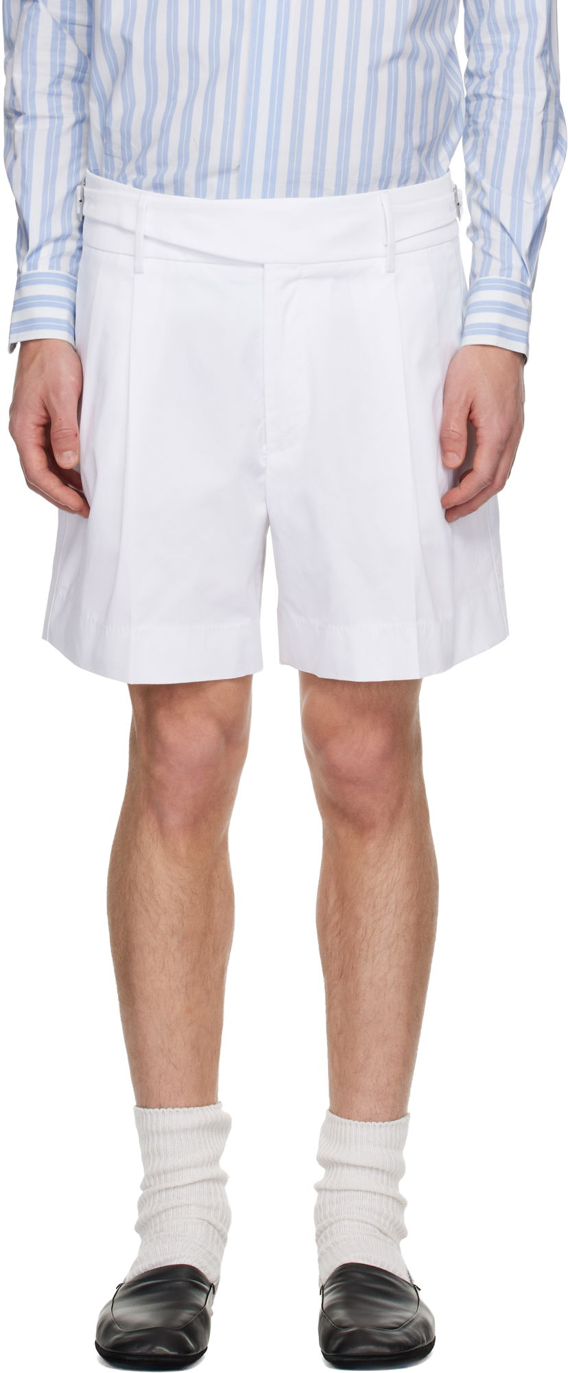 Šortky Dolce & Gabbana Pleated Shorts Biela | GP10WTFUFNV