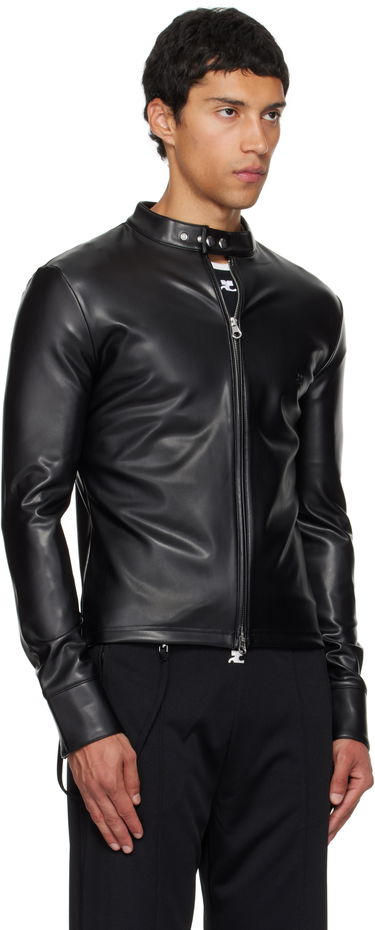 Bunda Courrèges Courrèges Faux-Leather Biker Jacket Čierna | 325CTO448PU0049, 1