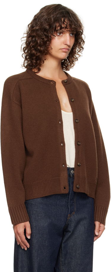 Sveter Loulou de Saison Loulou de Saison Aidar Cashmere Blend Cardigan Hnedá | AIDAR LDS, 1