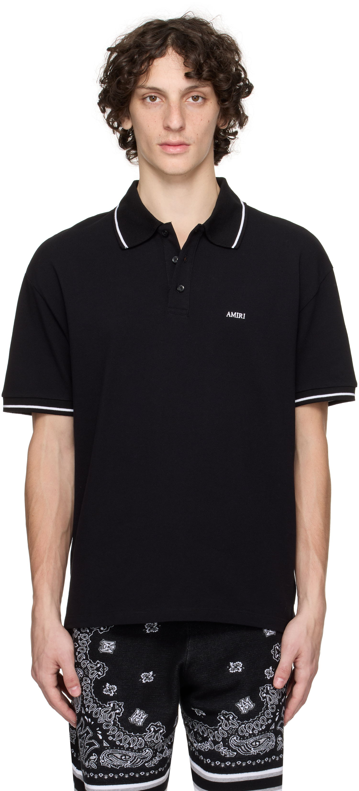 Polo tričko AMIRI AMIRI Polo With Tipping Čierna | AMJYPO1018, 0