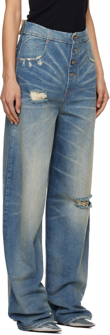 Džínsy Maison Margiela MM6 Maison Margiela Distressed Five-Pocket Jeans Modrá | S52LA0241 M30016, 1