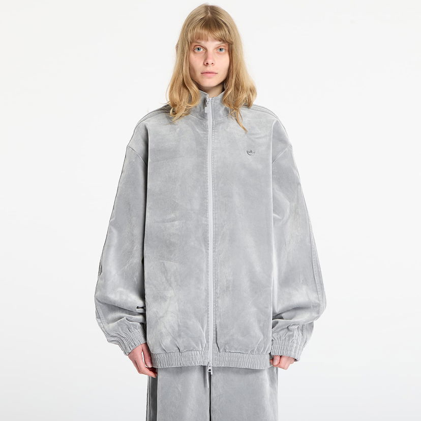 Bunda adidas Originals Brushed Twill Oversized Firebird Track Top M Šedá | JW7330