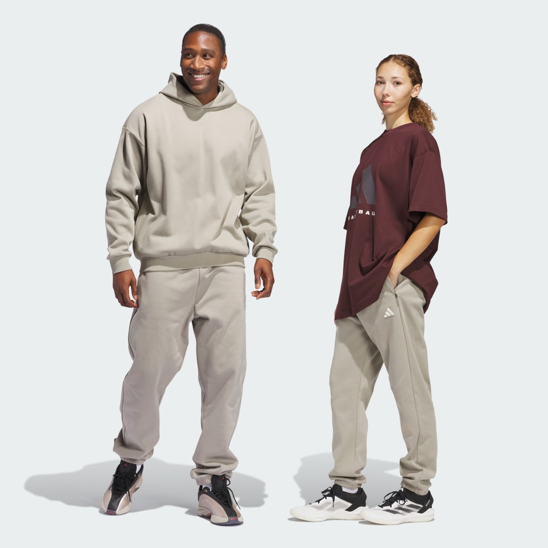 Mikina adidas Performance Basketball Fleece Pants Béžová | JC7845, 0