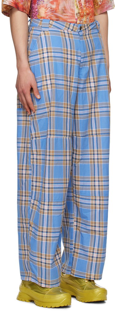 Nohavice Collina Strada Collina Strada Lawn Plaid Trousers Modrá | MXX6419, 1