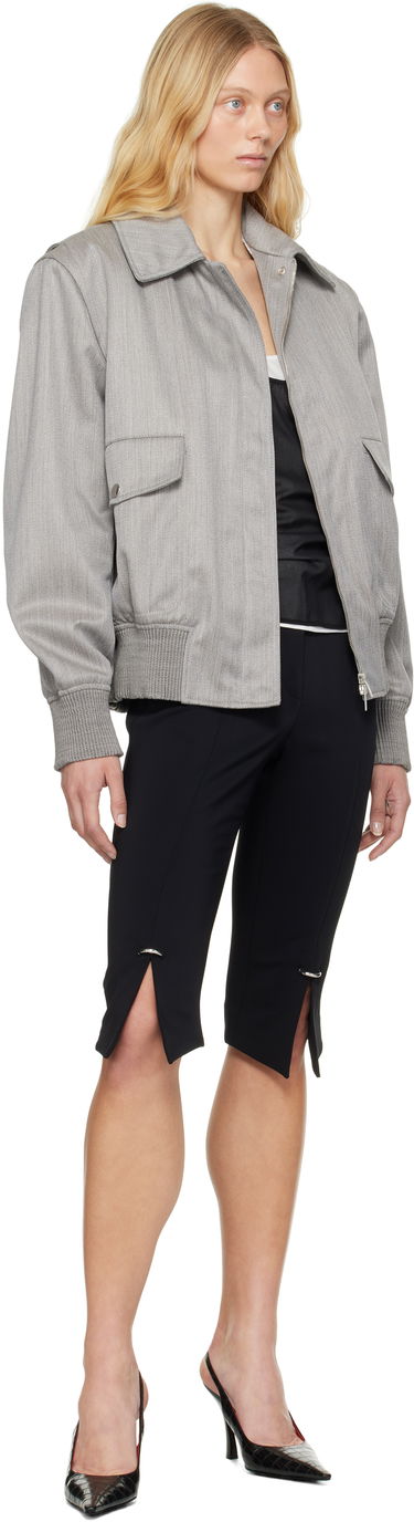 Bomber bunda Stella McCartney Stella McCartney Boxy Collared Bomber Jacket Šedá | 6801293FU750, 3