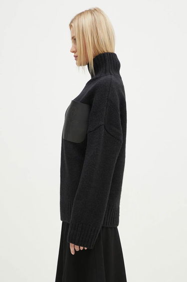 Sveter JW Anderson JW Anderson Leather Patch Pocket Turtleneck Jumper Čierna | KW1292.YN0367.999, 1