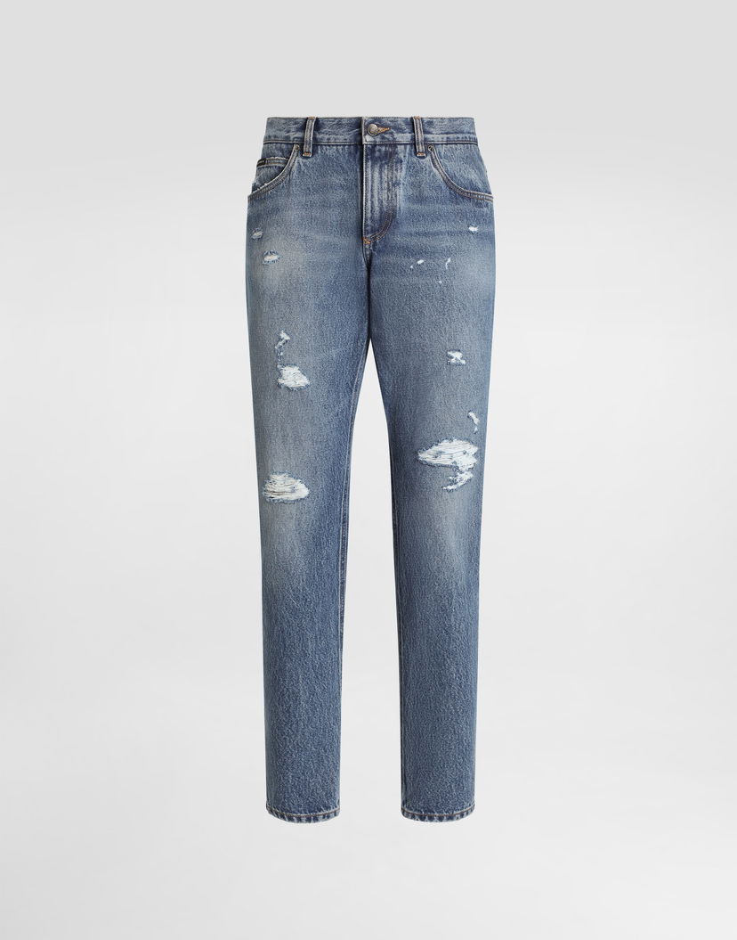 Džínsy Dolce & Gabbana Dolce & Gabbana Regular Fit Distressed Jeans 44 Modrá | GYJCCDG8NH5S9001