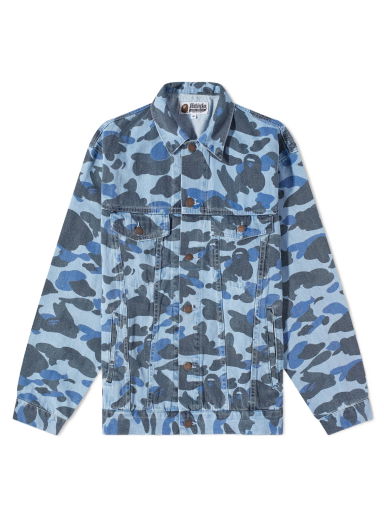 Bunda BAPE Colour Camo Over Print Denim Jacket Light Indigo Modrá | 001LJJ301008M-LIGHTIND