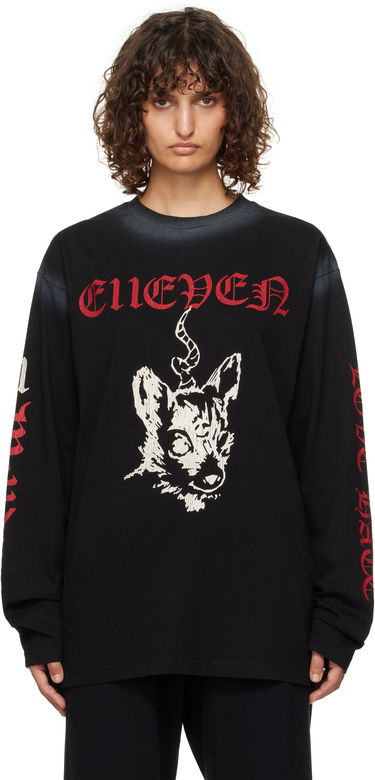 Tričko We11done 11 Graphic Long Sleeve T-Shirt Čierna | WD-TT3-24-762-U-BK, 0