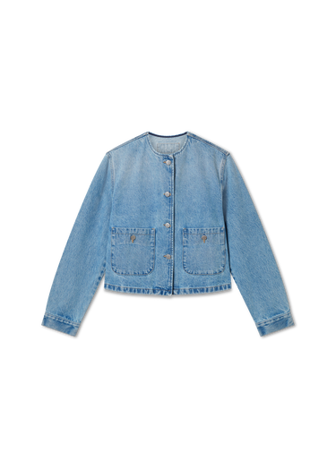 Bunda AXEL ARIGATO Collarless Denim Jacket Modrá | A3051001, 0