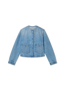 Collarless Denim Jacket