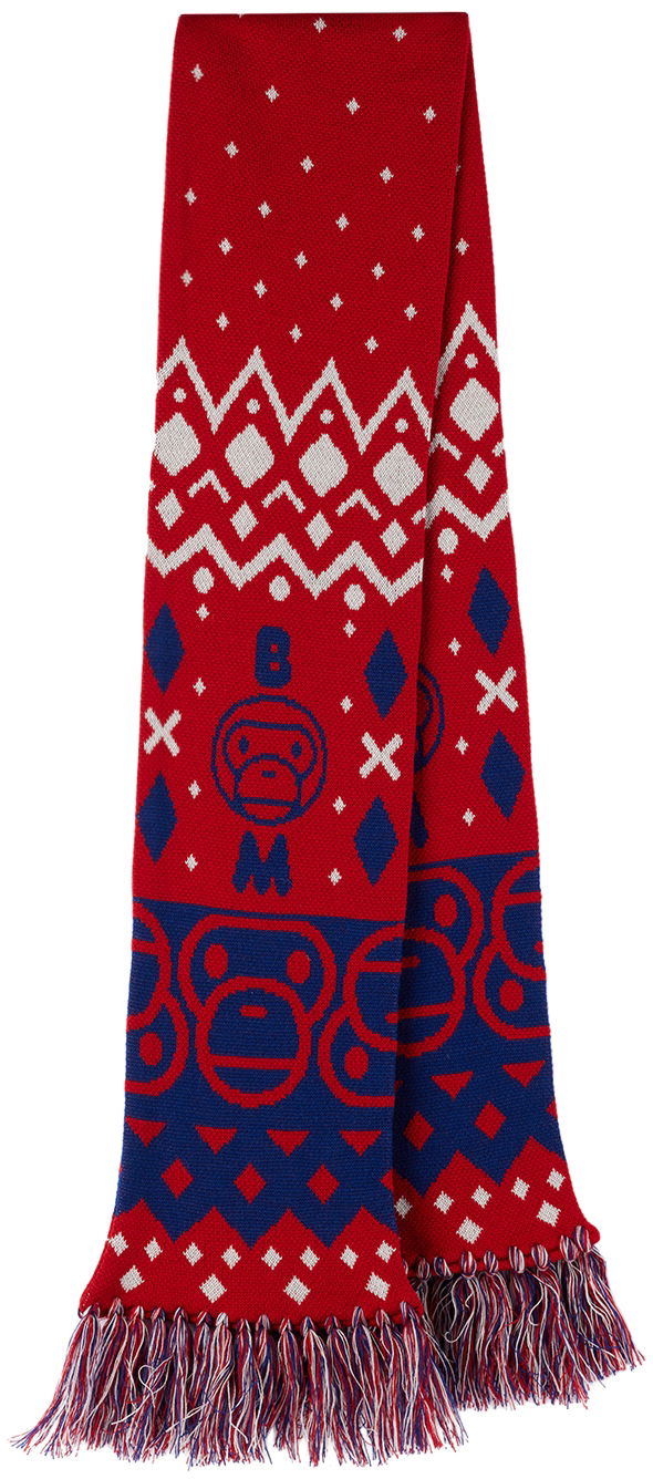 Šál BAPE Baby Milo Nordic Knitted Scarf Červená | 002GDI803006K, 0
