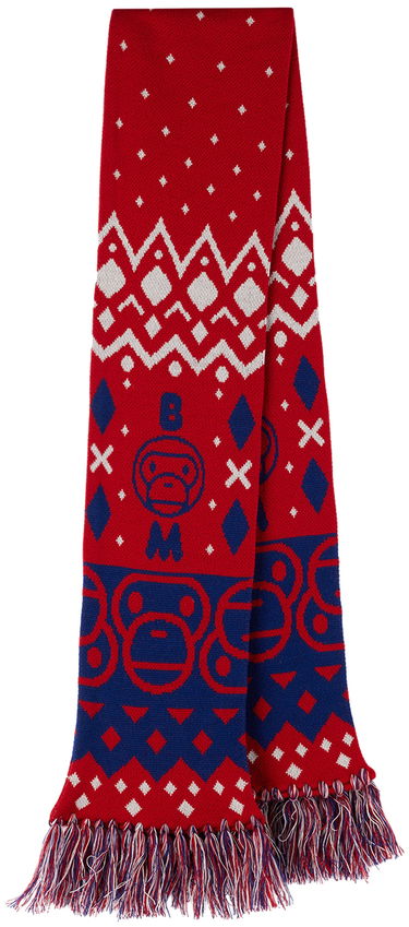 Šál BAPE Baby Milo Nordic Knitted Scarf Červená | 002GDI803006K, 0