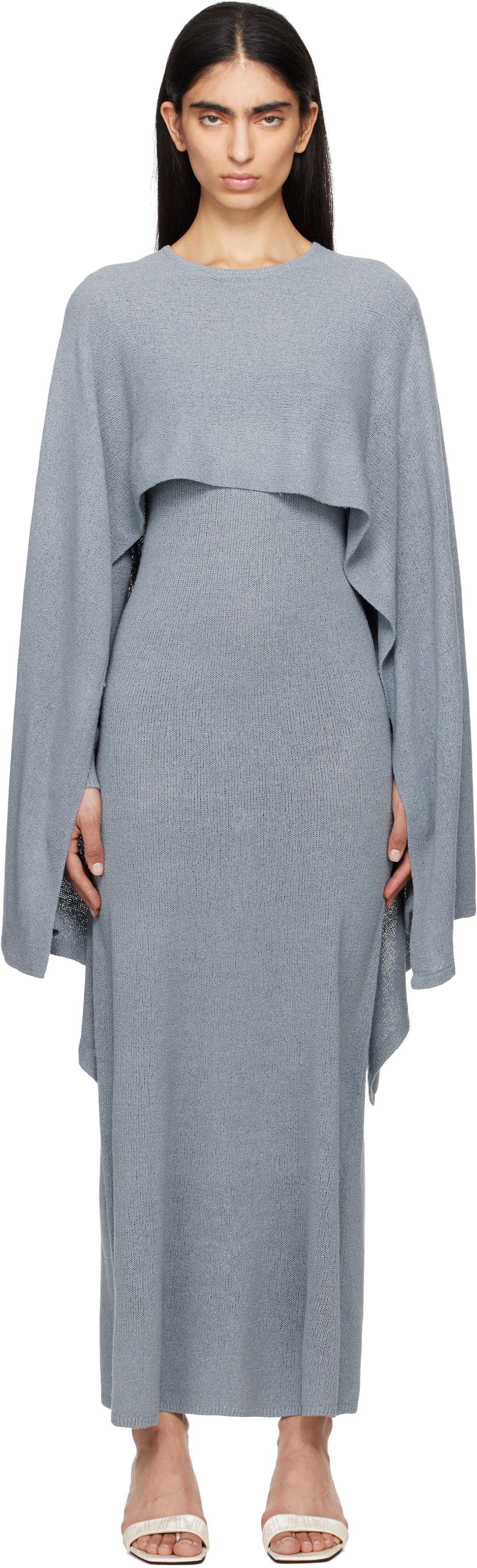 Šaty TOTEME TOTEME Cape Knit Maxi Dress Šedá | 252-WRD0168-YA0156, 0