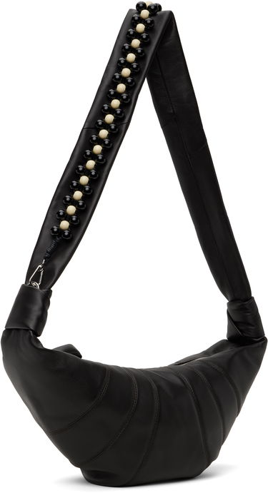 Taška cez rameno LEMAIRE Lemaire Medium Croissant Shoulder Bag with Pearls Čierna | BG0158 LL095, 4