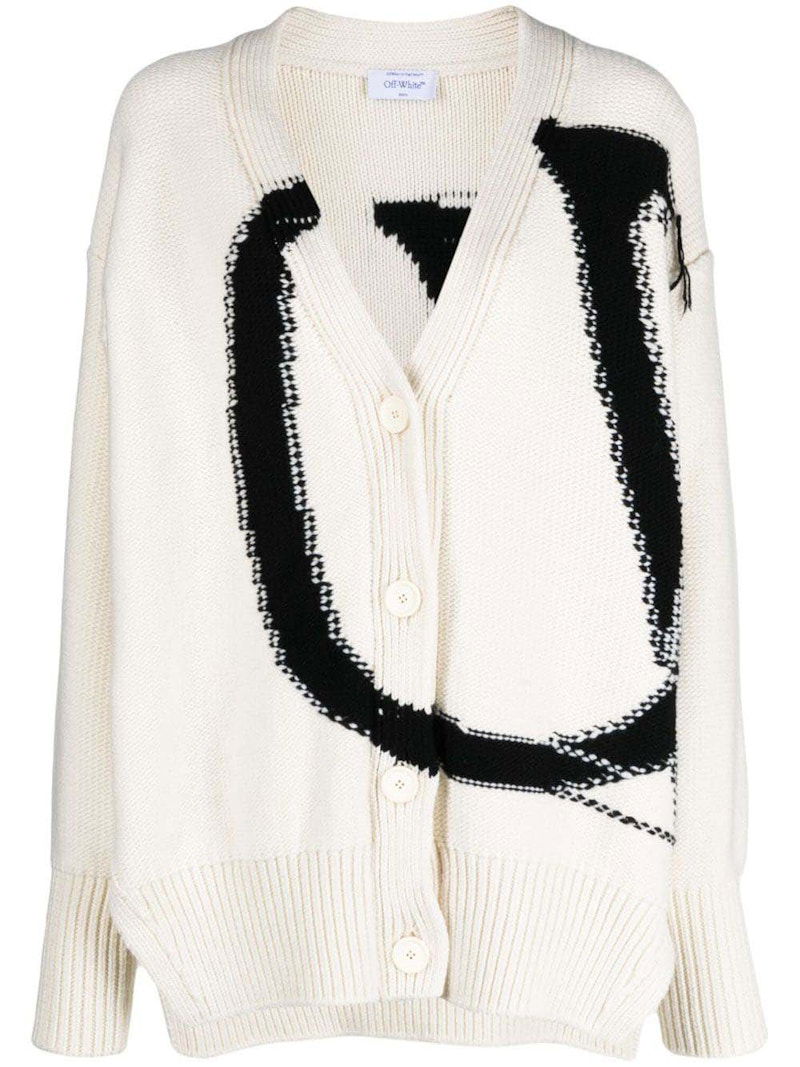 Sveter Off-White Wool Cardigan Biela | OWHB043F23KNI0010410