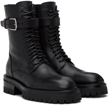 Kabáty Ann Demeulemeester Ann Demeulemeester Cisse Leather Lace-Up Boots Čierna | 2302-W-B05-LT049-099, 3
