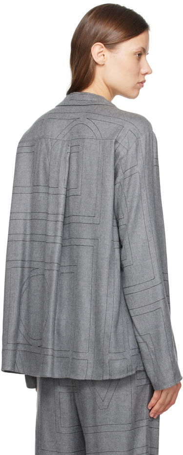 Košeľa TOTEME TOTEME Monogram Flannel Pajama Shirt Šedá | 251-WRT976-FB0080, 2