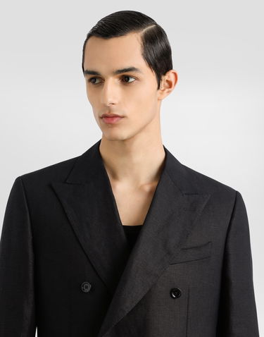 Bunda Dolce & Gabbana Dolce & Gabbana Double-breasted Linen Jacket Čierna | G2QS7TFU4MCN0000, 3