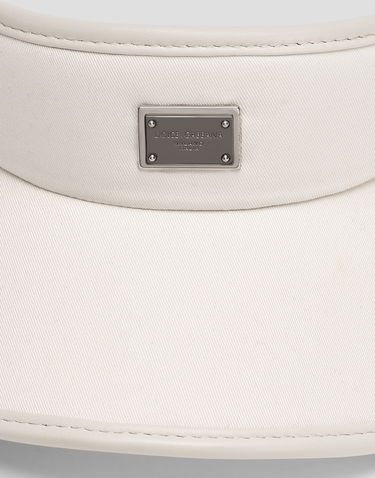 Čiapky a klobúky Dolce & Gabbana Dolce & Gabbana Gabardine Visor Biela | GH910AFUFL3W0802, 2