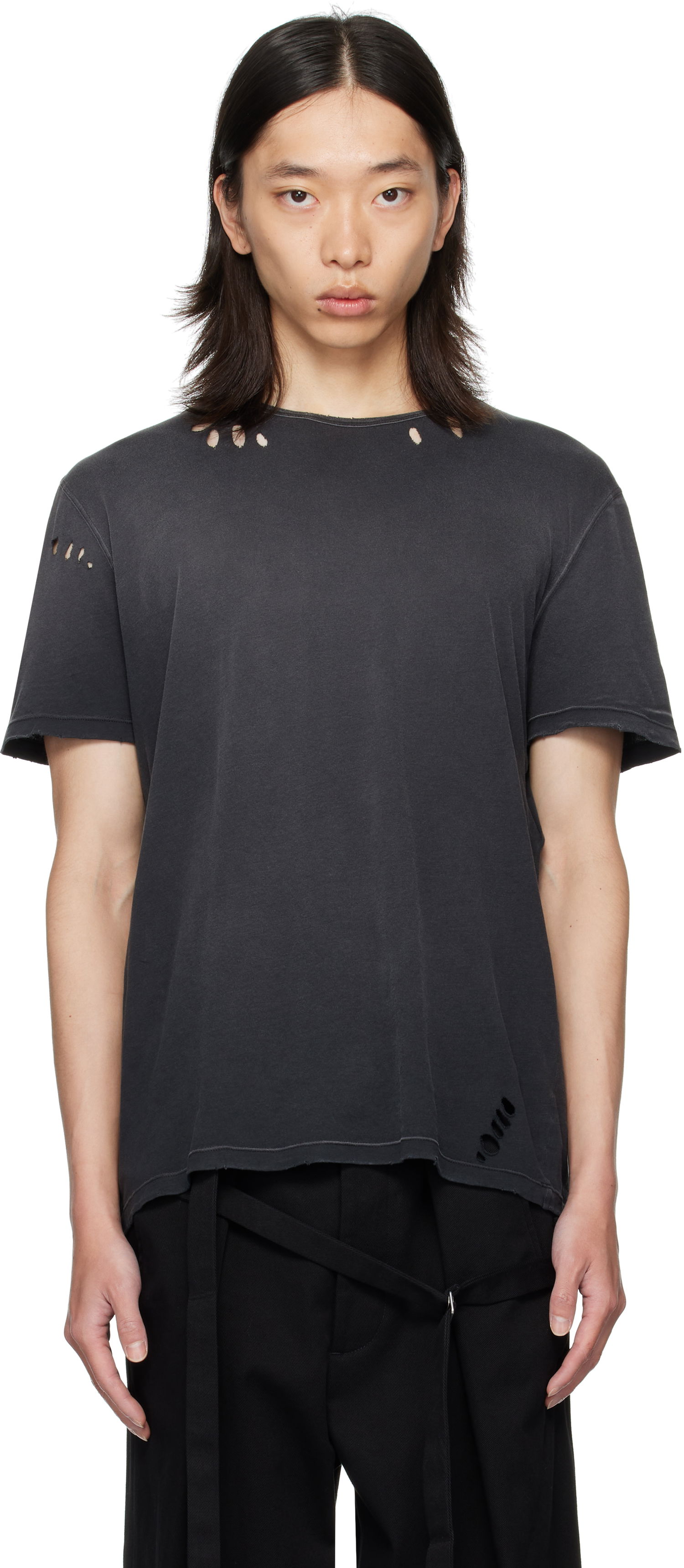 Tričko Ann Demeulemeester Ann Demeulemeester Eternal Eagle Baptist Distressed T-Shirt Čierna | B0013414-FA638-098, 0
