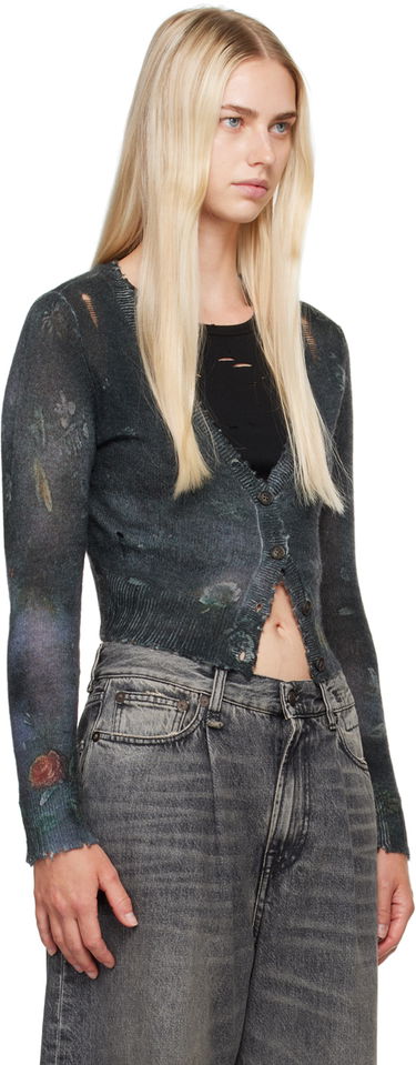 Sveter R13 R13 Cropped Distressed Cardigan Šedá | R13WY041-Y157A, 1