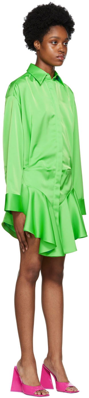 Attico Candice Satin Mini Shirt Dress
