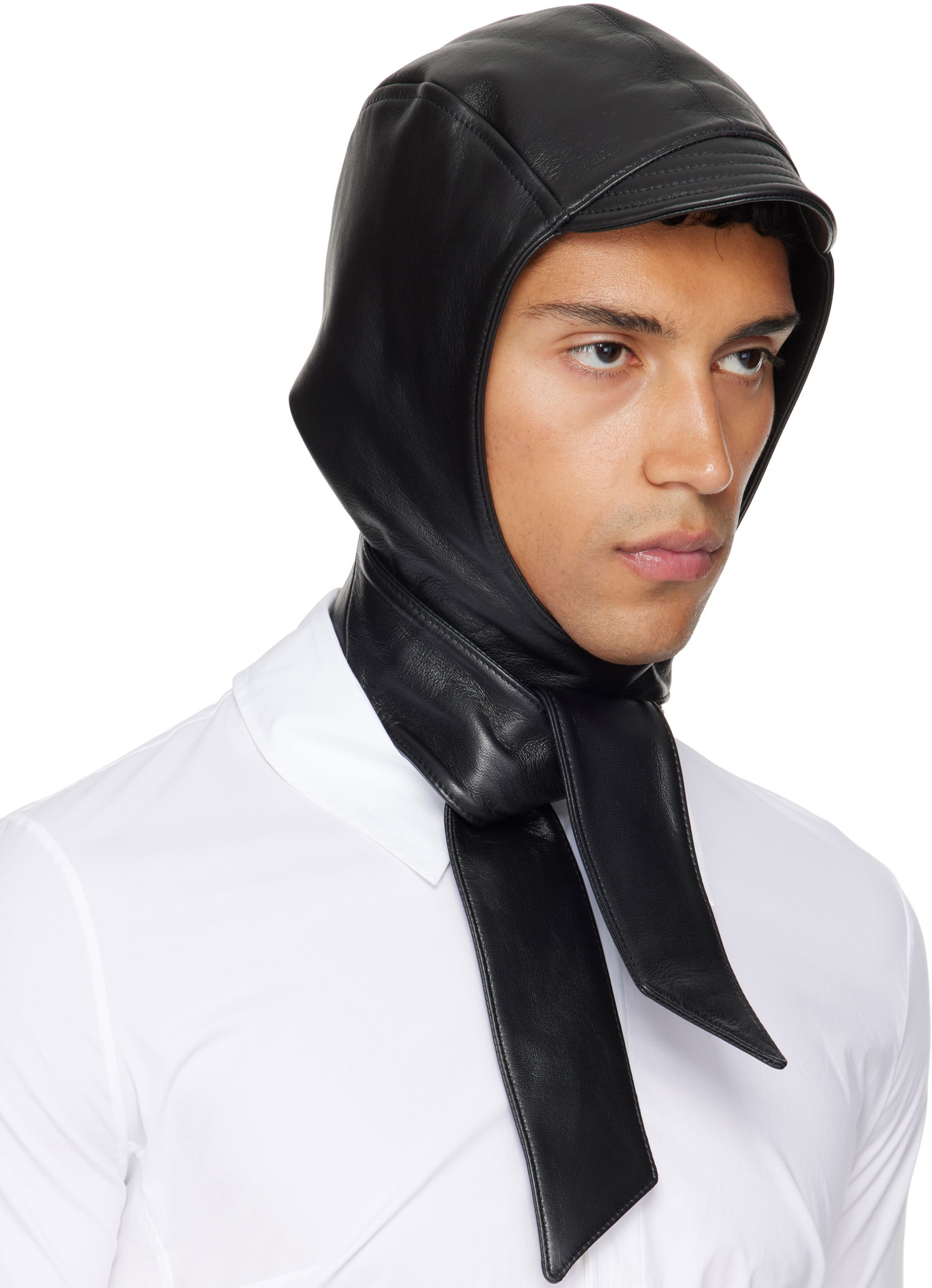 Klobúk Jean Paul Gaultier Jean Paul Gaultier Leather Hood Čierna | 25/03-U-AC024-L030-00, 1
