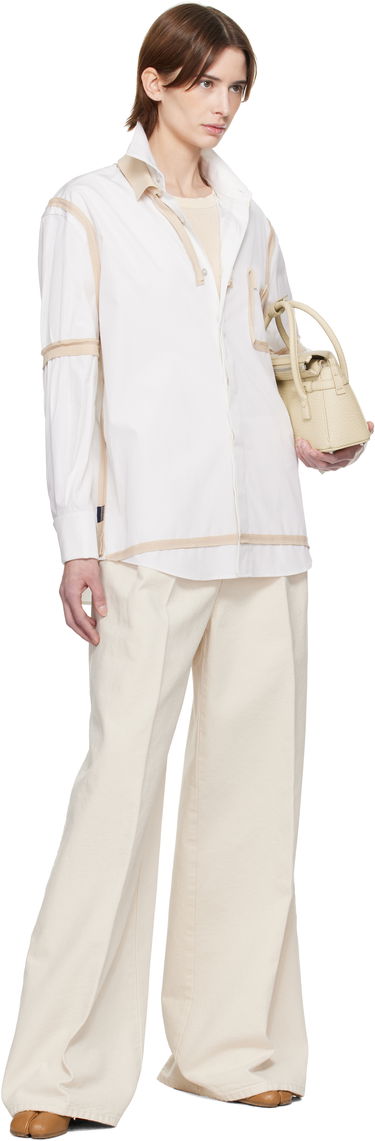 Košeľa Maison Margiela Maison Margiela Contrast Trim Shirt Biela | S51DT0018 M35391, 4