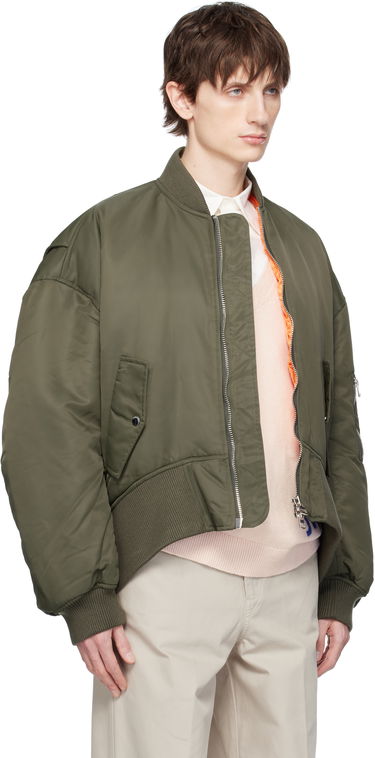 Bomber bunda JW Anderson JW Anderson Oversized Bomber Jacket with Curved Hem Zelené | JK0357-PG1696, 1